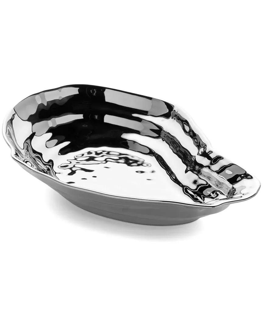 Silver-Plated Oyster Serving Bowl - Silver image