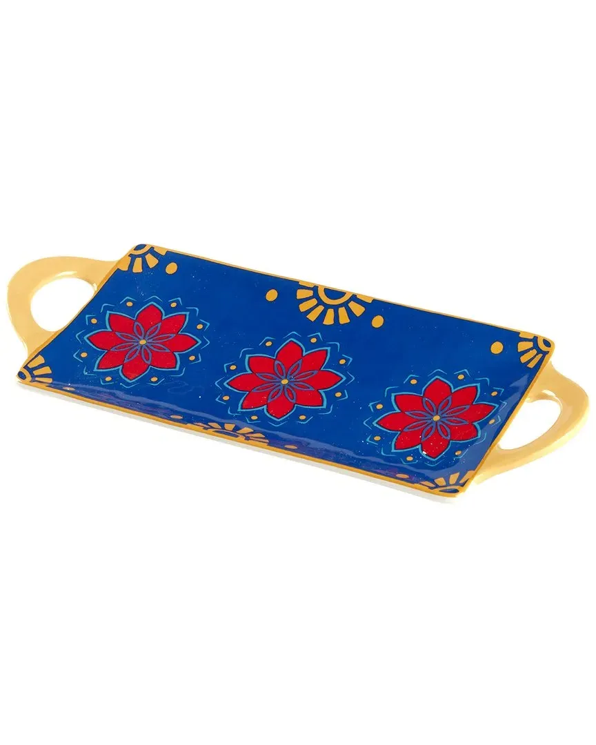 Spice Love Rectangular Tray with Handles - Multicolor, Earthenware