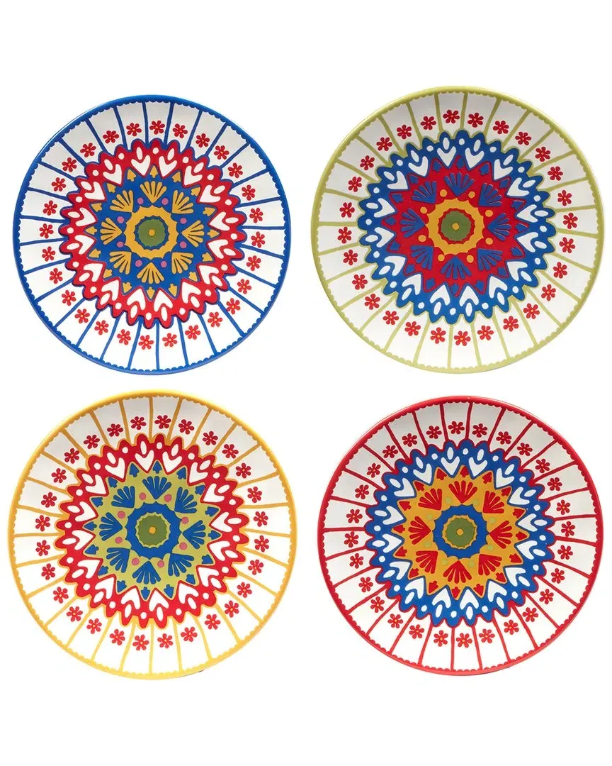 Spice Love Set of 4 Canape Plates - Multicolor, Earthenware image