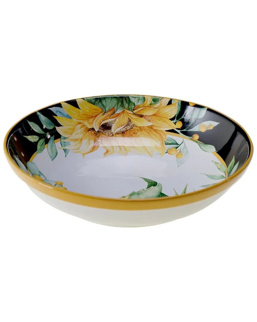 Sunflower Fields Serving Bowl - Multicolor, Ceramic image