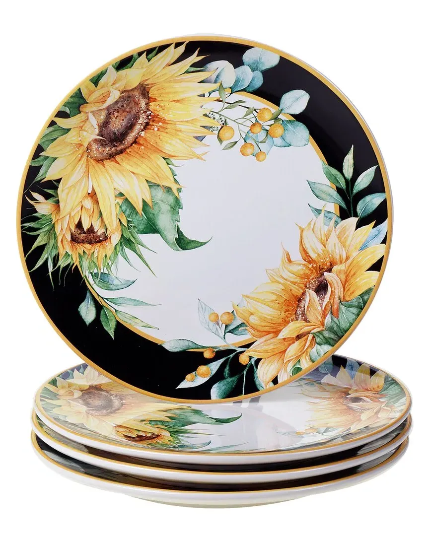 Sunflower Fields Set of 4 Dinner Plates - Multicolor