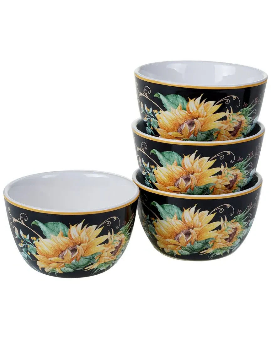 Sunflower Fields Set of 4 Ice Cream Bowls - Multicolor image