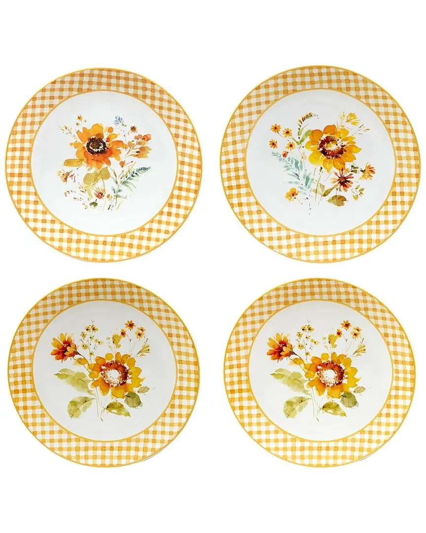 Sunflowers Forever Dinner Plates Set of 4 - Multicolor, Ceramic image