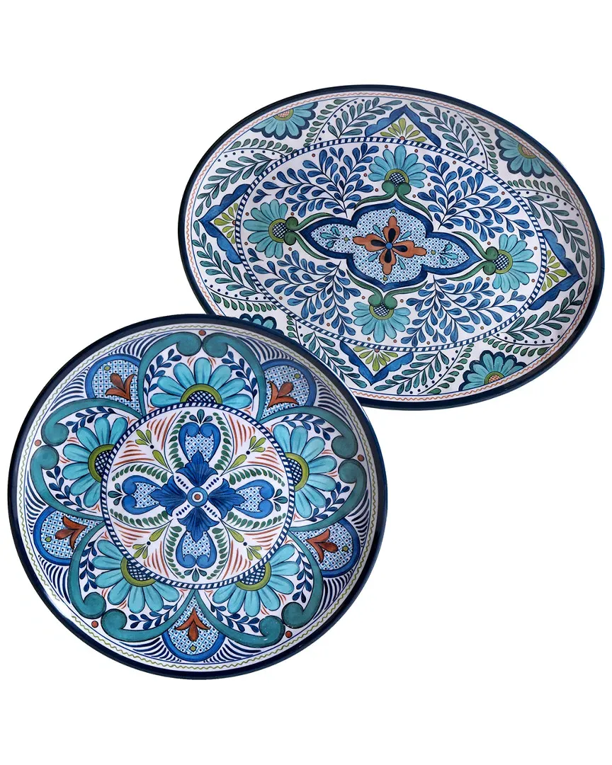 Talavera 2pc Melamine Platter Set - Multi