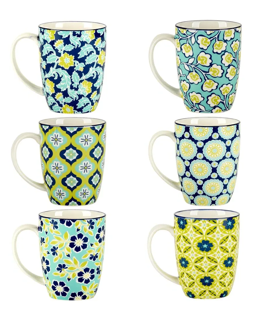 Tapestry Set of 6 Mugs - Multicolor, Porcelain image