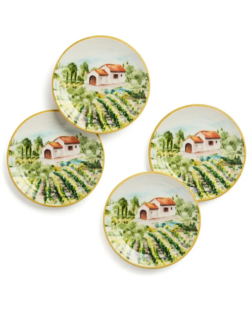 Tuscany Set of 4 Canape Plates - Multi-Color, Stoneware image