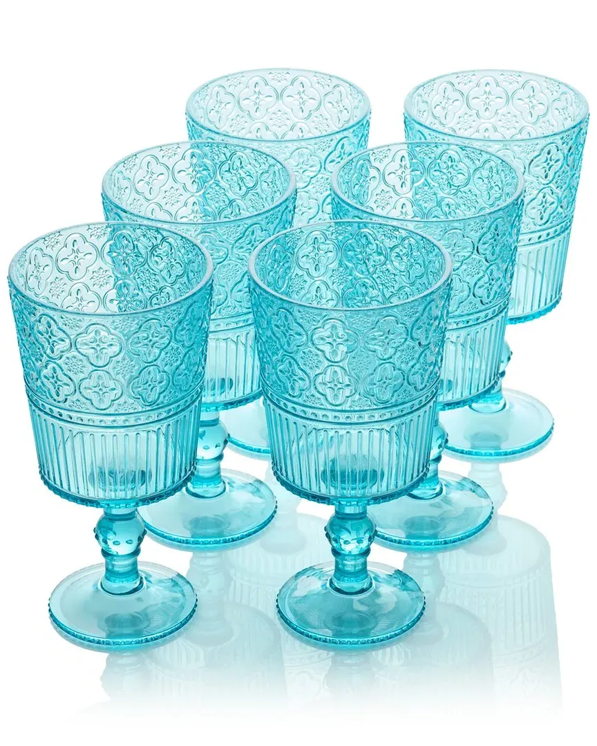 Victoria Set of 6 All Purpose Goblets - Aqua, Acrylic image
