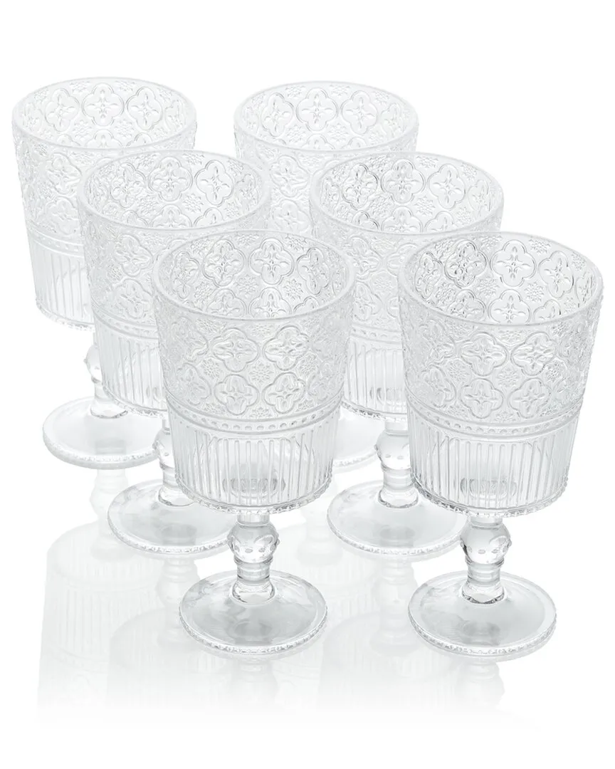 Victoria Set of 6 All Purpose Goblets - Clear, Acrylic