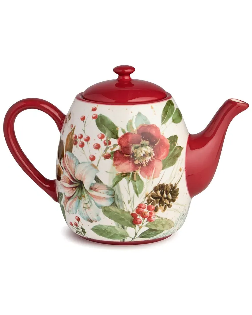 Winter Blooms Teapot - Multicolor, Ceramic image