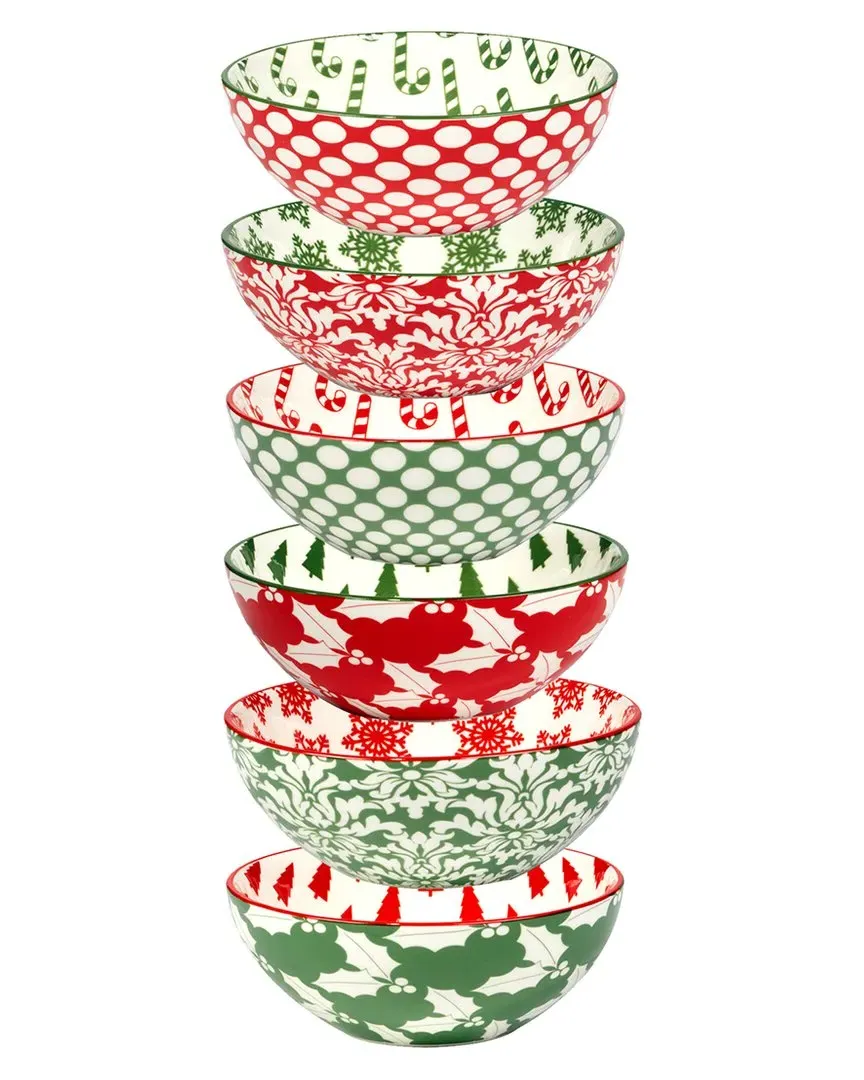 Winter Medley Large All Purpose Bowls Set of 6 - Porcelain