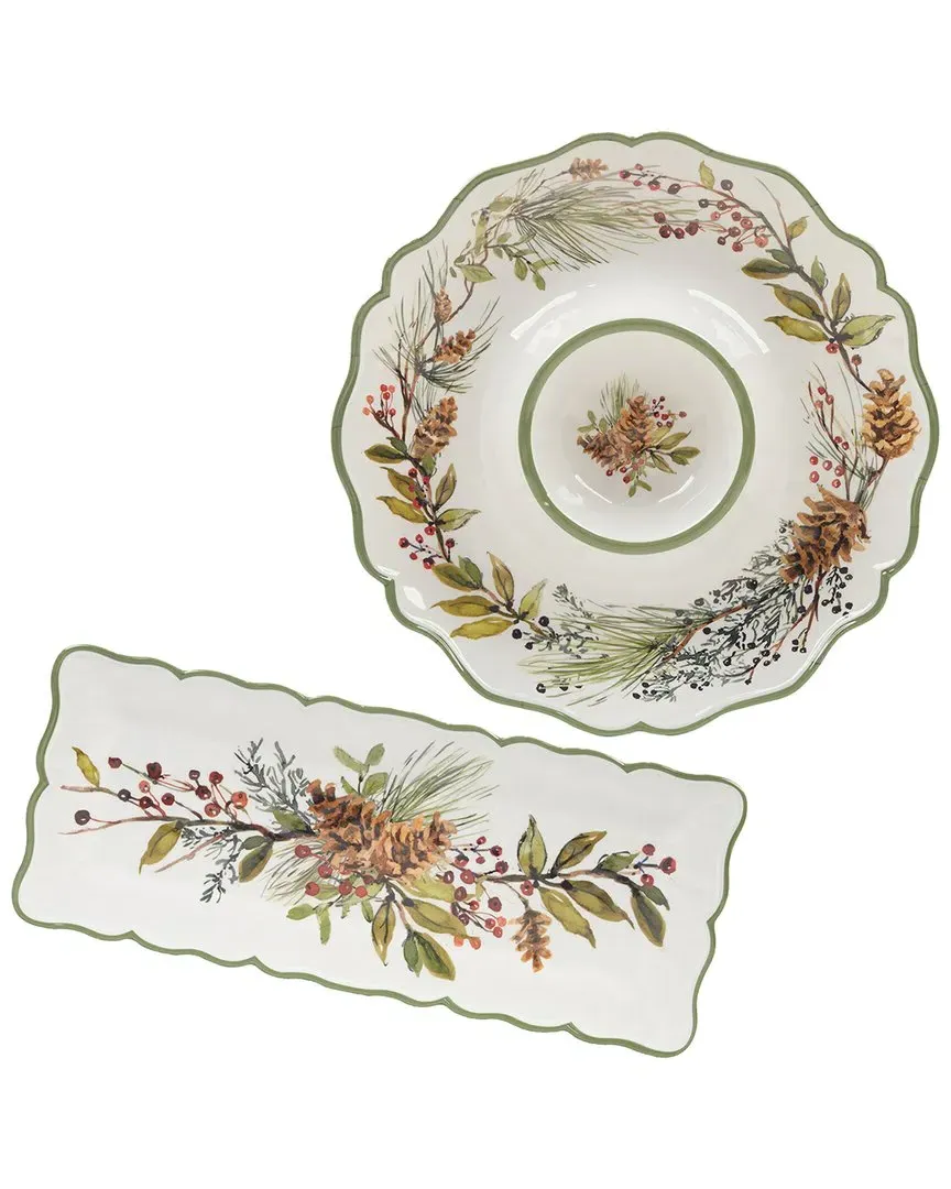 Winters Forest Melamine 2pc Appetizer Set - Multicolor image