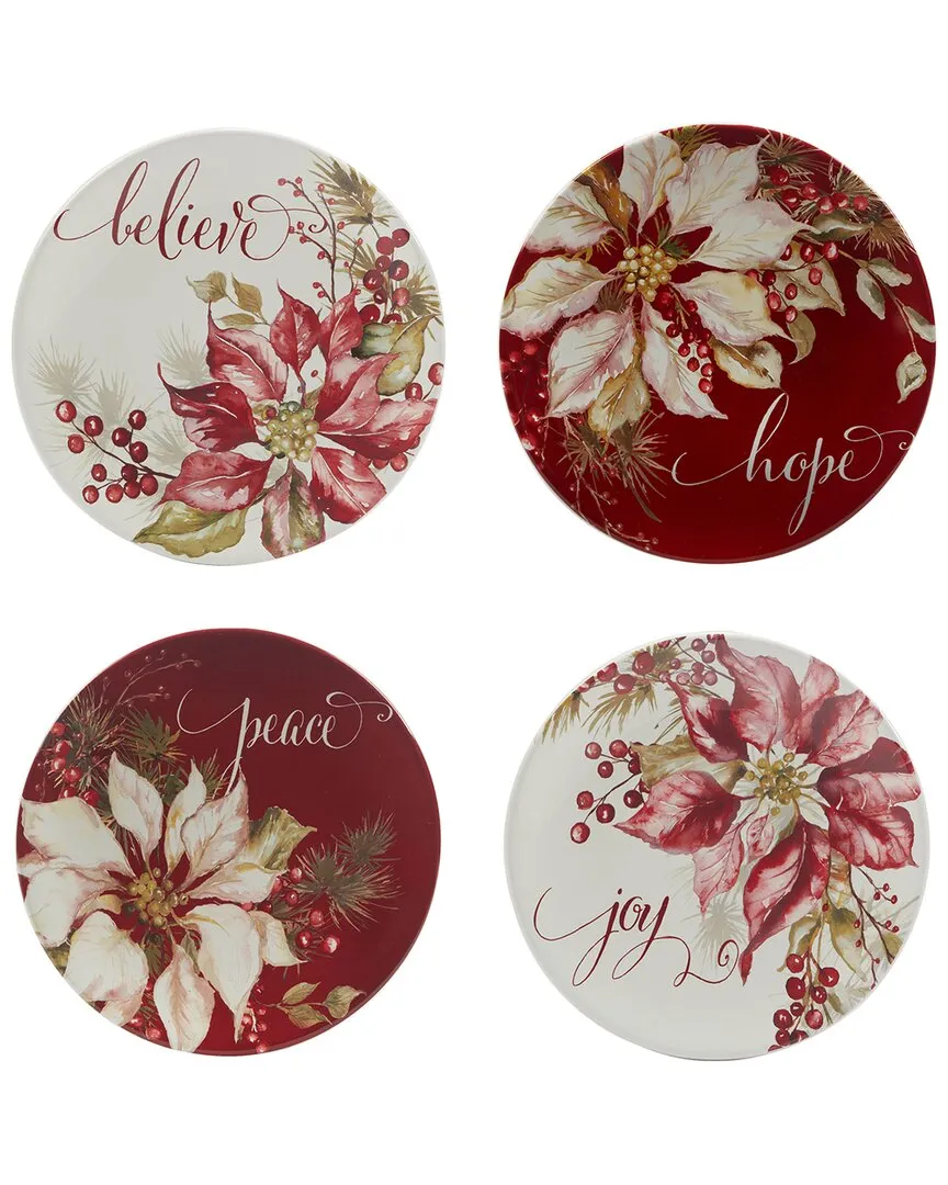 Winters Joy Dessert Plates Set of 4 - Earthenware
