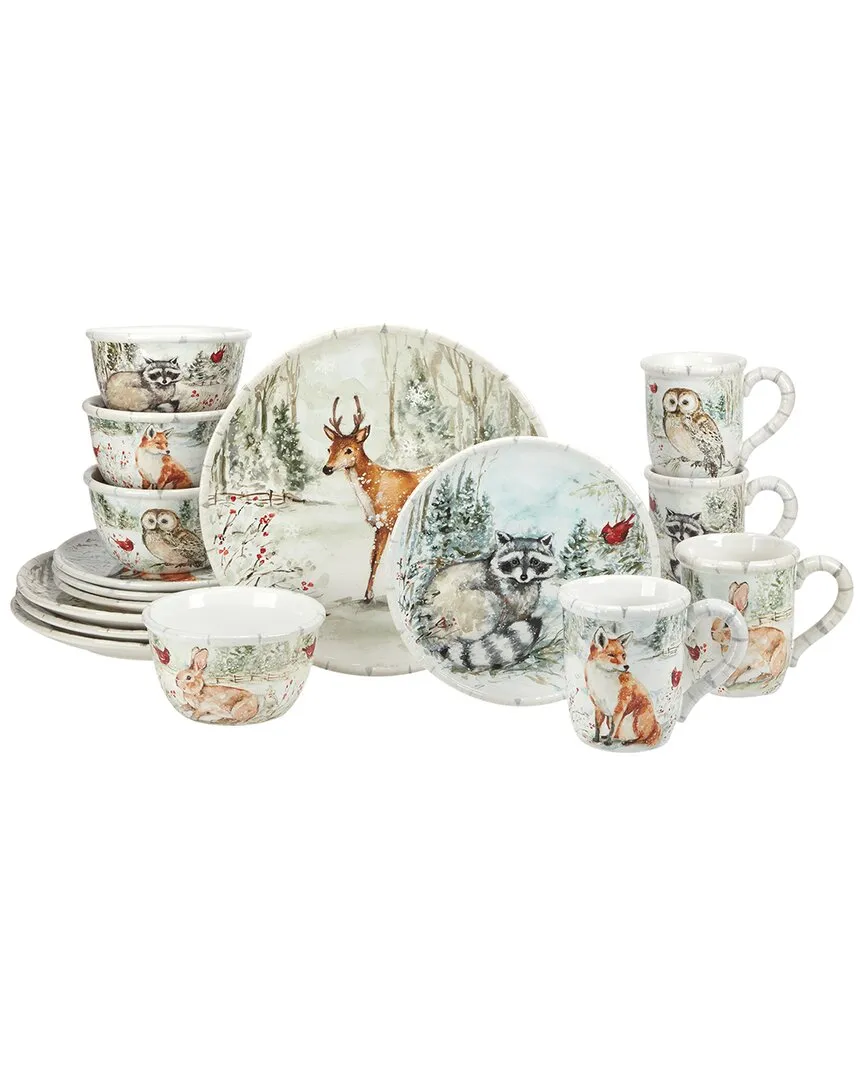 Winter's Walk 16-Piece Dinnerware Set - Multi, Earthenware