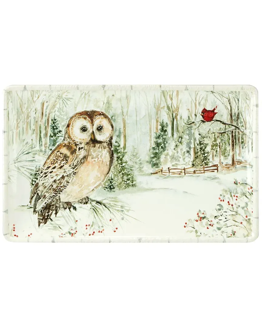 Winter's Walk Rectangular Platter - Multi, Earthenware