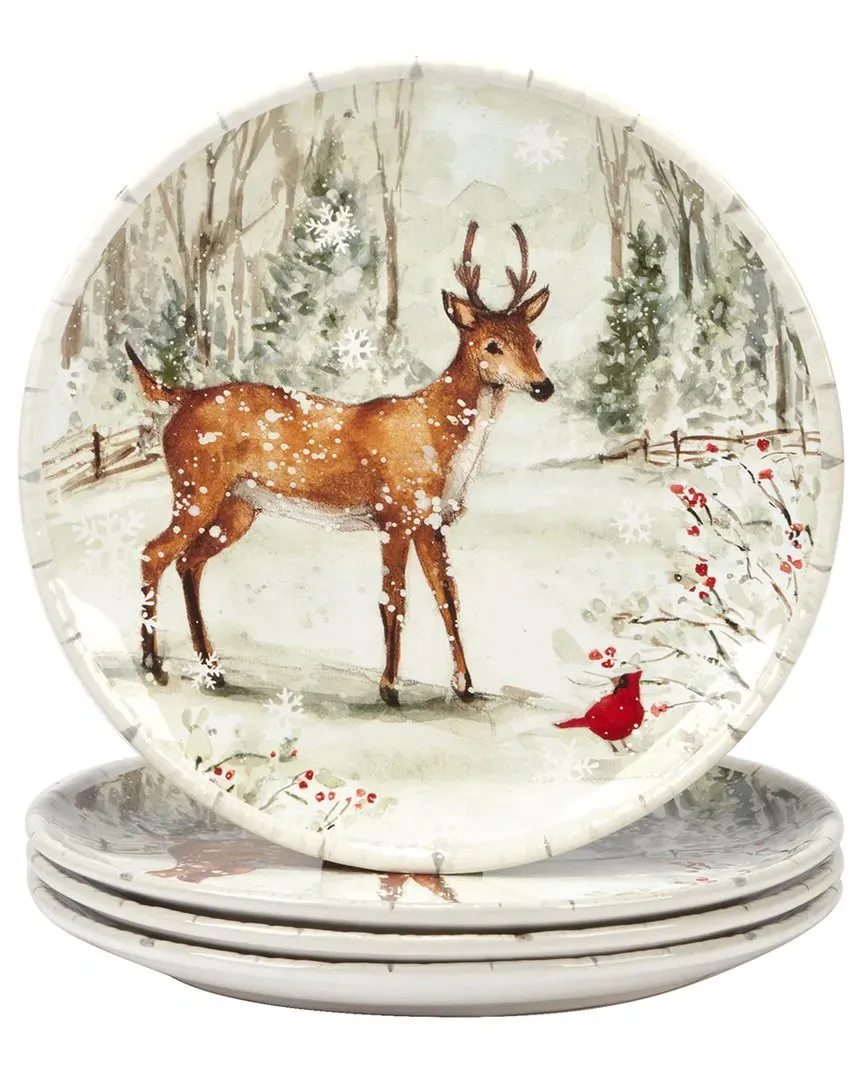 Winter's Walk Set of 4 Dinner Plates - Multi, Earthenware