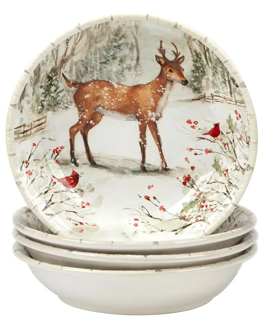 Winter's Walk Set of 4 Soup Bowls - Multi, Earthenware