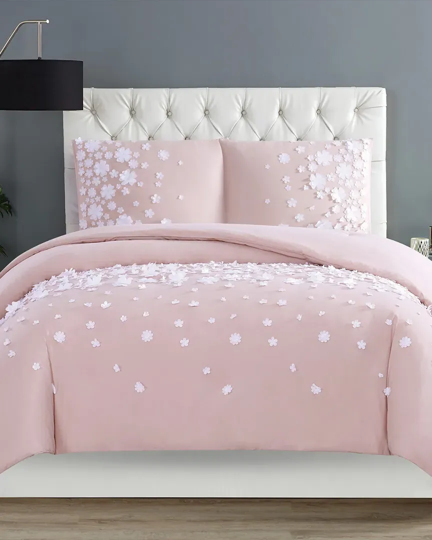 Confetti Flowers Twin XL Comforter Set - Blush Pink image
