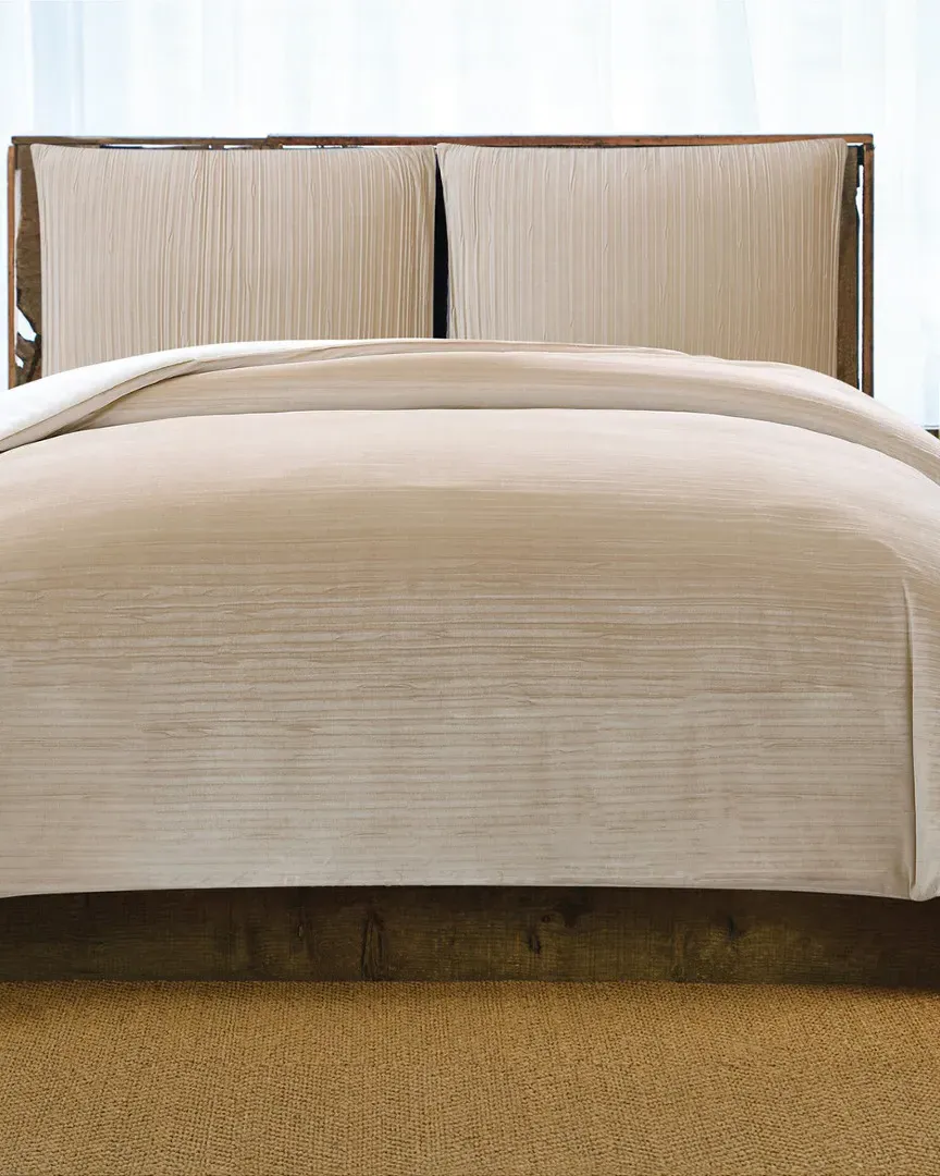 Crinkle Velvet Duvet Set - Champagne, Polyester