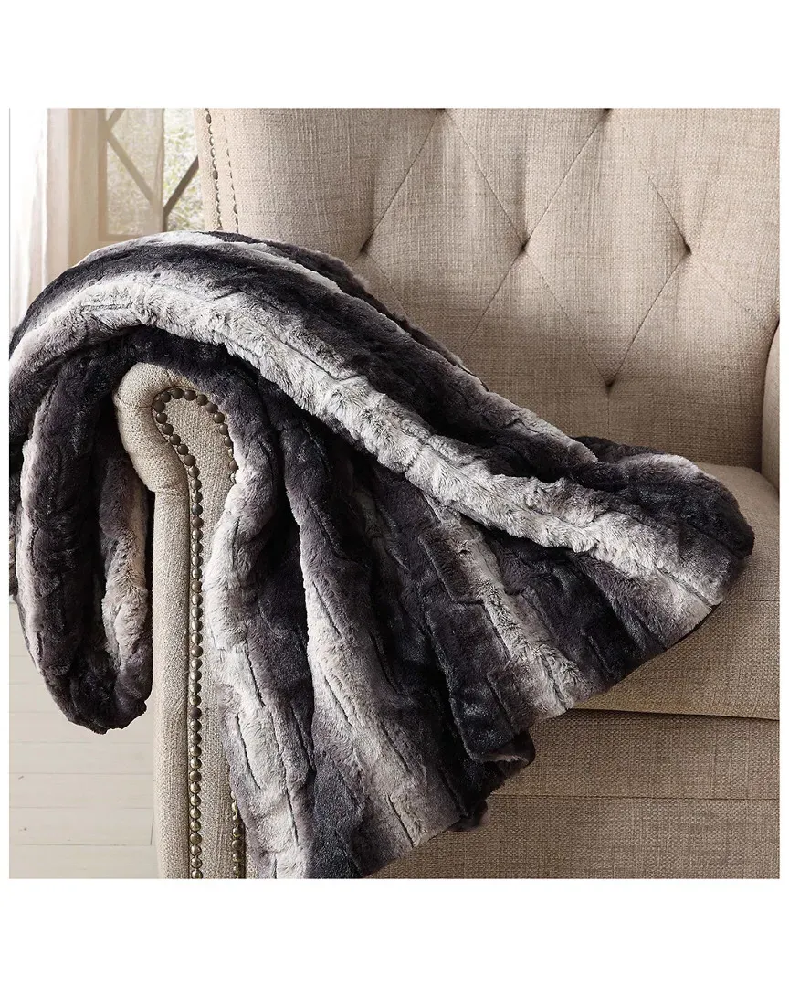 Faux Fur Throw - Black and Brown