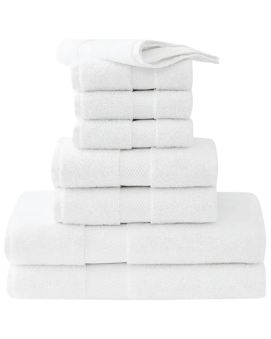 Plush Turkish Cotton 8pc Towel Set - White image