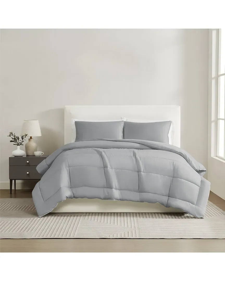 NY Cotton Sateen Comforter Set - Grey