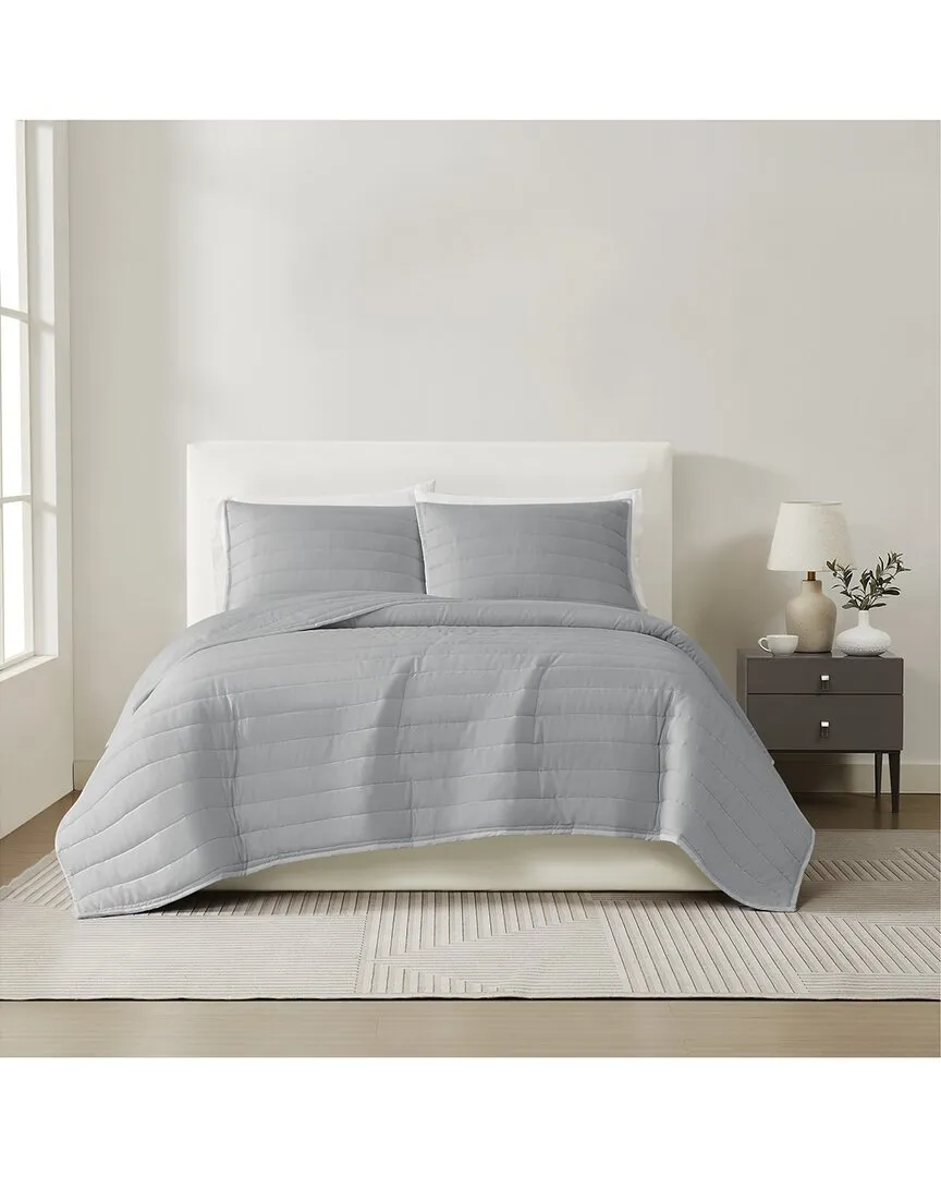NY Cotton Sateen Quilt Set - Grey