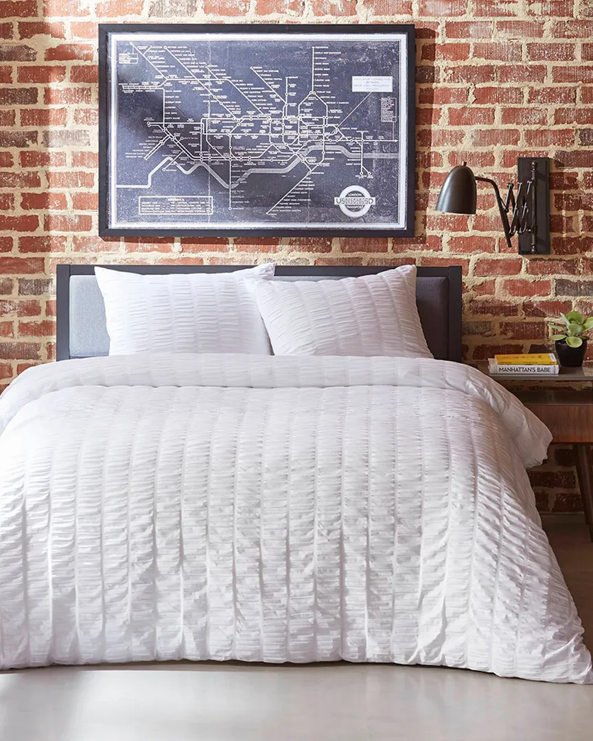 Orleans Duvet Cover Set - White, Polyester