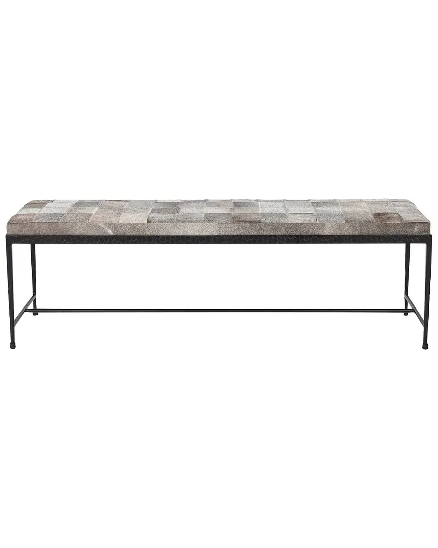 Achen Hair-on-Hide Bench - Grey
