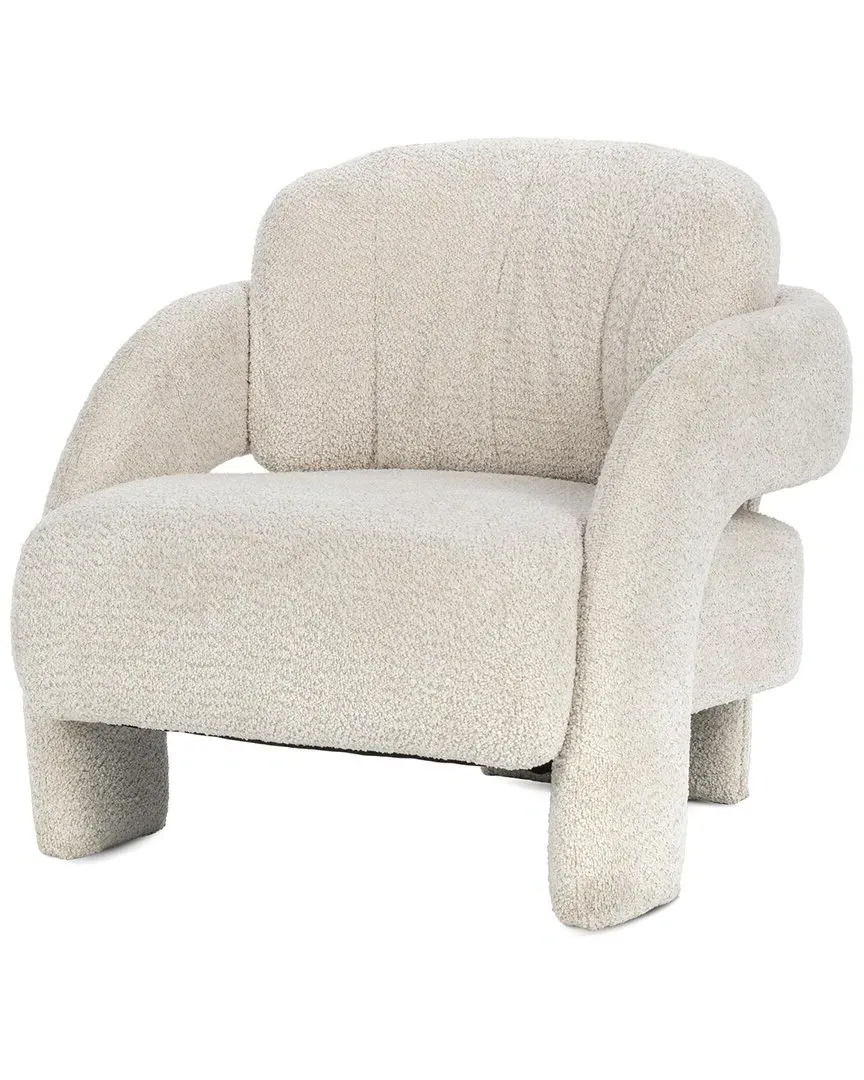 Salino Upholstered Lounge Accent Chair - Natural, Rubberwood image