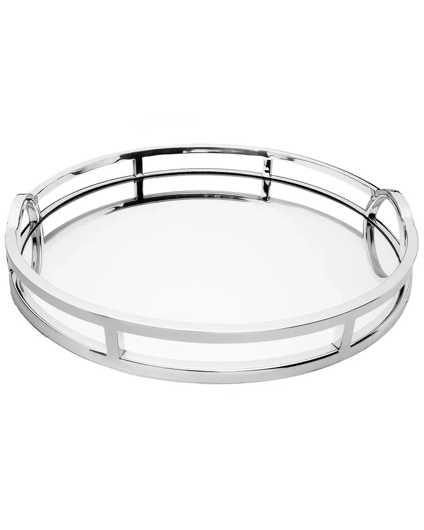 Round Mirror Tray - Silver, Stainless Steel image