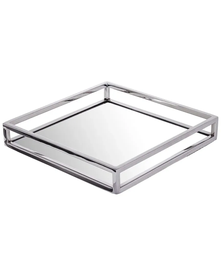 Small Square Mirrored Tray - Silver, Stainless Steel image