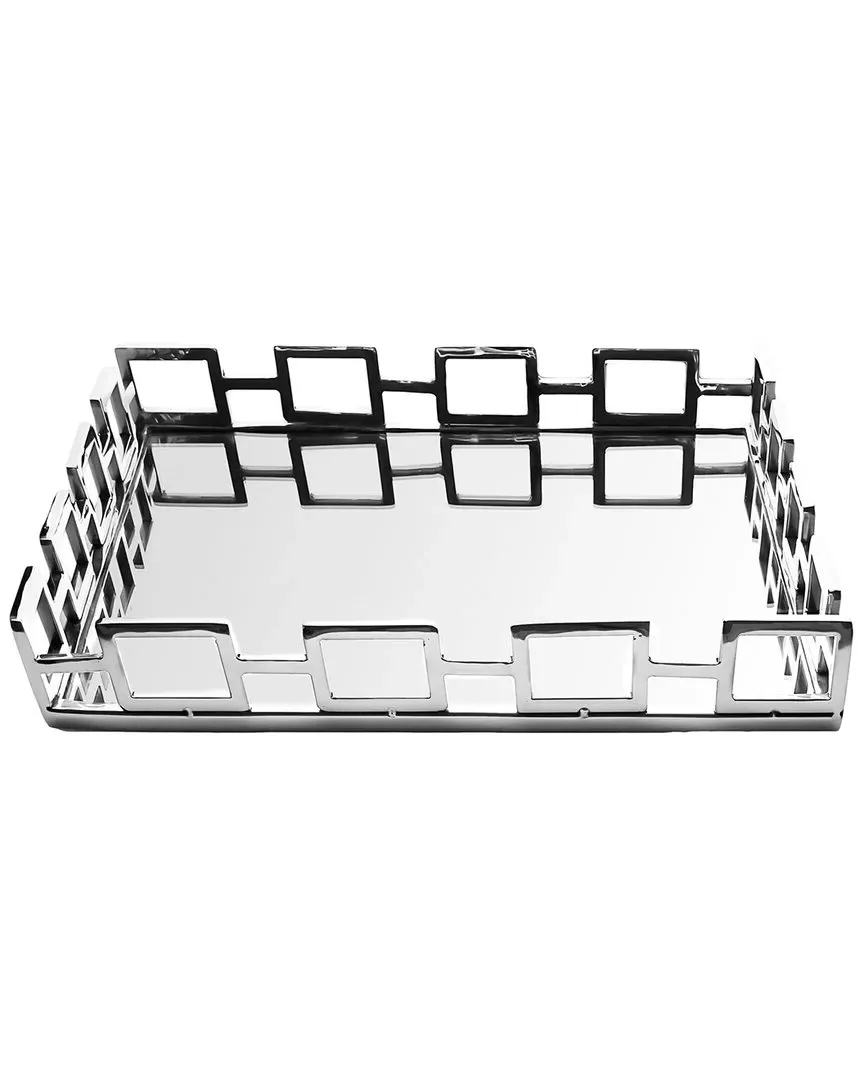 Square Mirror Tray - Silver, Stainless Steel image