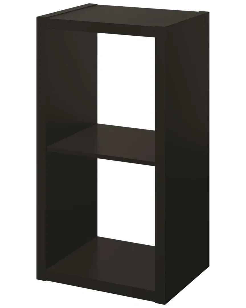 2-Cube Storage Organizer - Black, Wood Laminate image