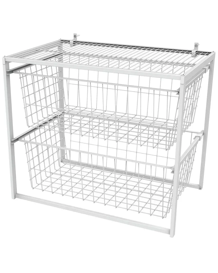 2-Drawer Wire Organizer - White image