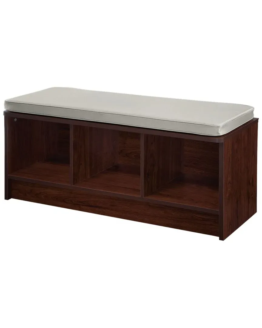 3-Cube Storage Bench with Cushion - Dark Cherry image