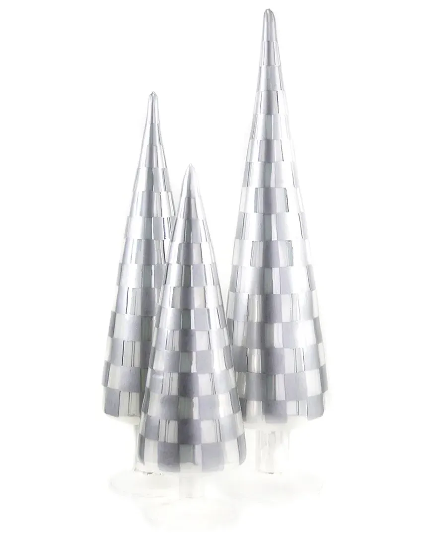 Glass Decorative Trees Set of 3 - Gray