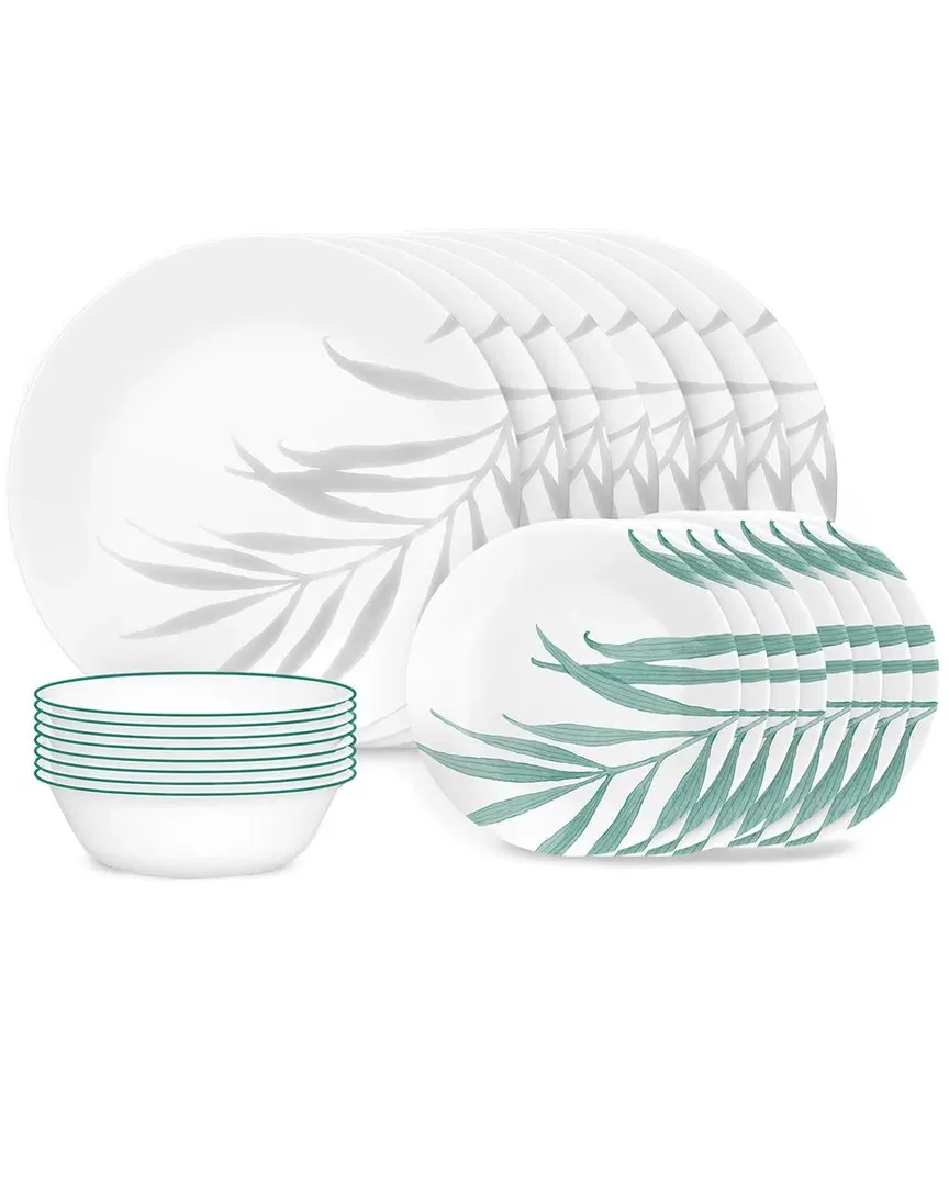 Solar Print 18pc Dinnerware Set - White, Glass image