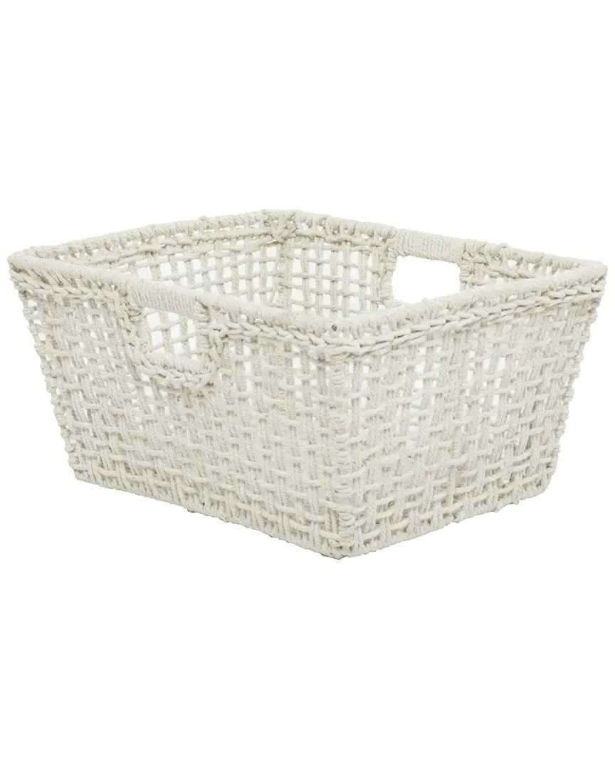 Cotton Bohemian Storage Basket - White image
