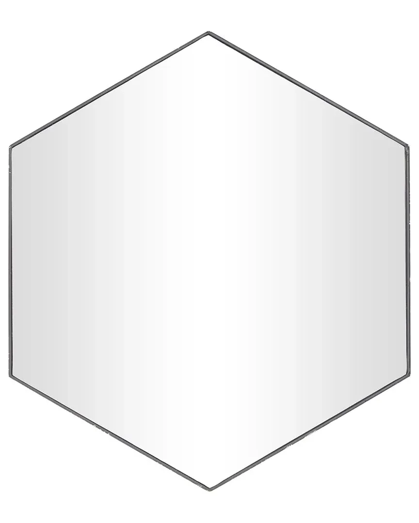 Hexagon Wall Mirror - Black, Wood image