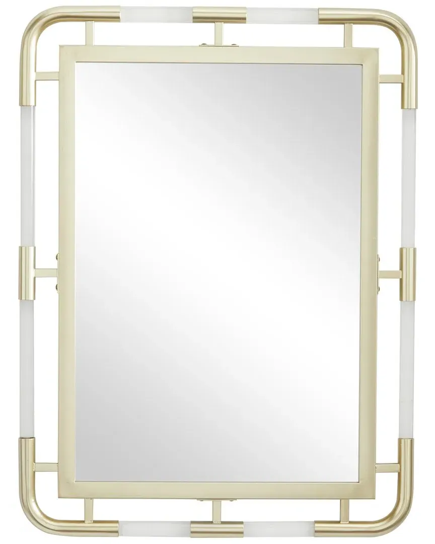 Metal Wall Mirror with Acrylic Details - Gold image