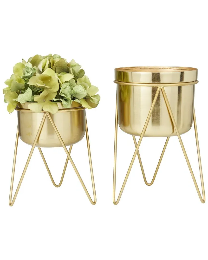 Set of 2 Planters - Gold, Iron image