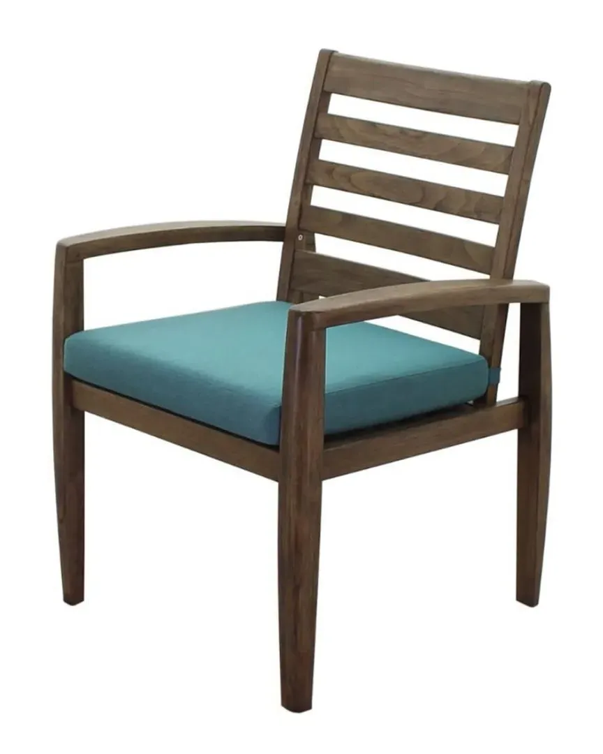 Avalon Teak Arm Dining Chair - Heather Gray image