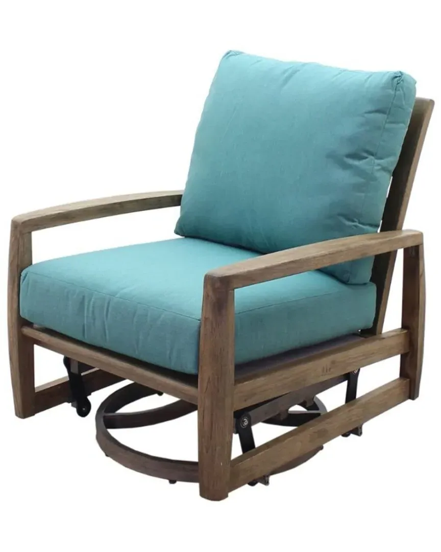 Avalon Teak Swivel Glider - Heather Gray image