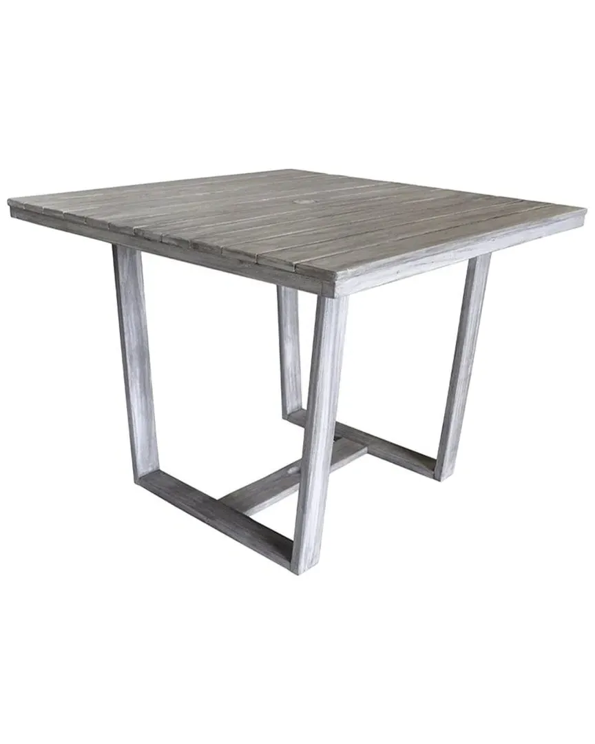 Bay Side 5-Piece Square Outdoor Dining Set - Driftwood Gray, Teak