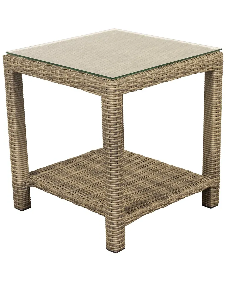Capri End Table with Glass Top - Oyster image