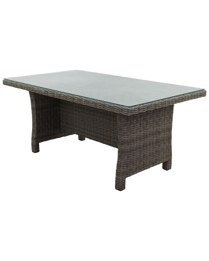Capri Rectangular Dining Table with Glass Top - Grey