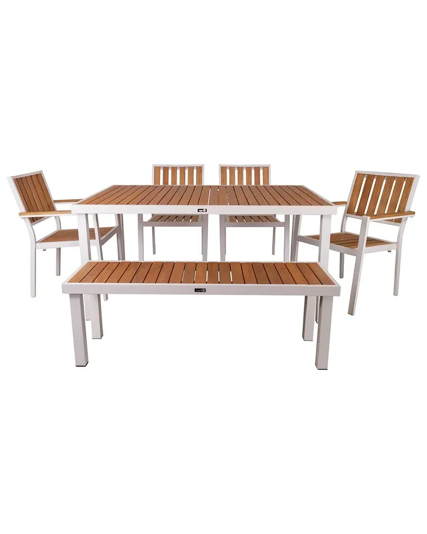 Catalina 6 Piece Dining Set - White, Steel image