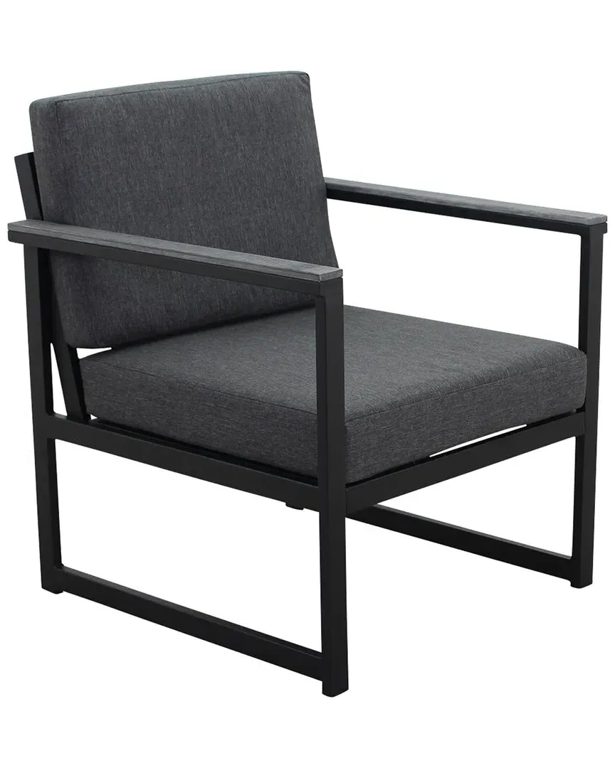 Catalina Club Chair with Cushions - Black, Steel
