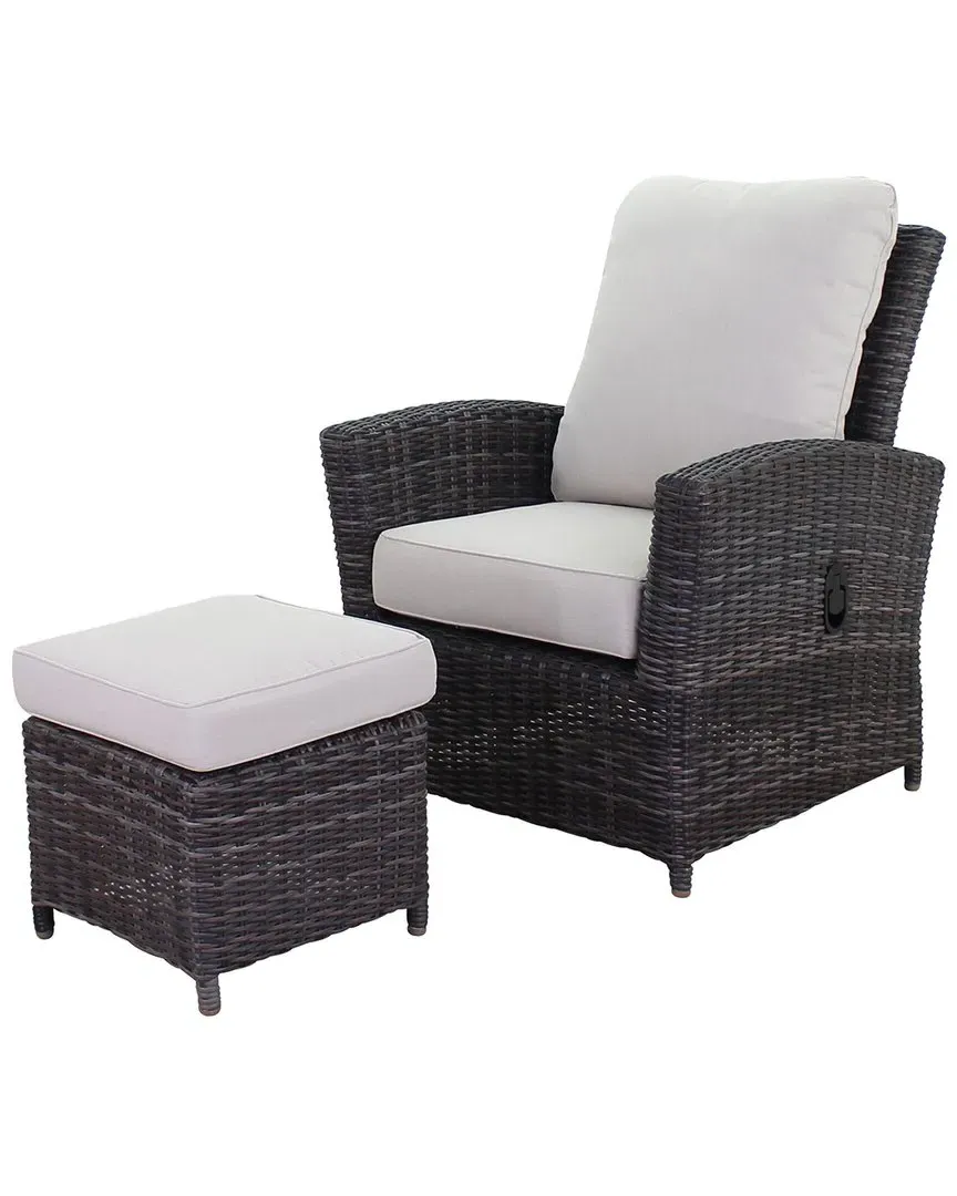 Chelshire Reclining Chair & Ottoman Set - Silver