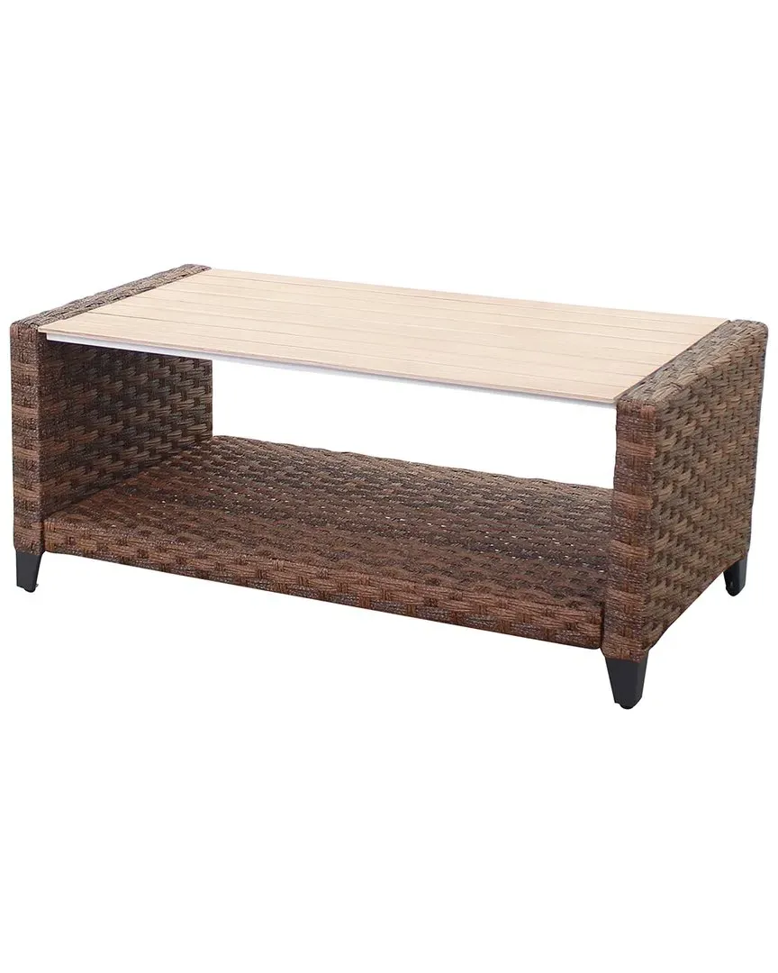 Costa Mesa Rectangular Coffee Table - Brown, Wicker image